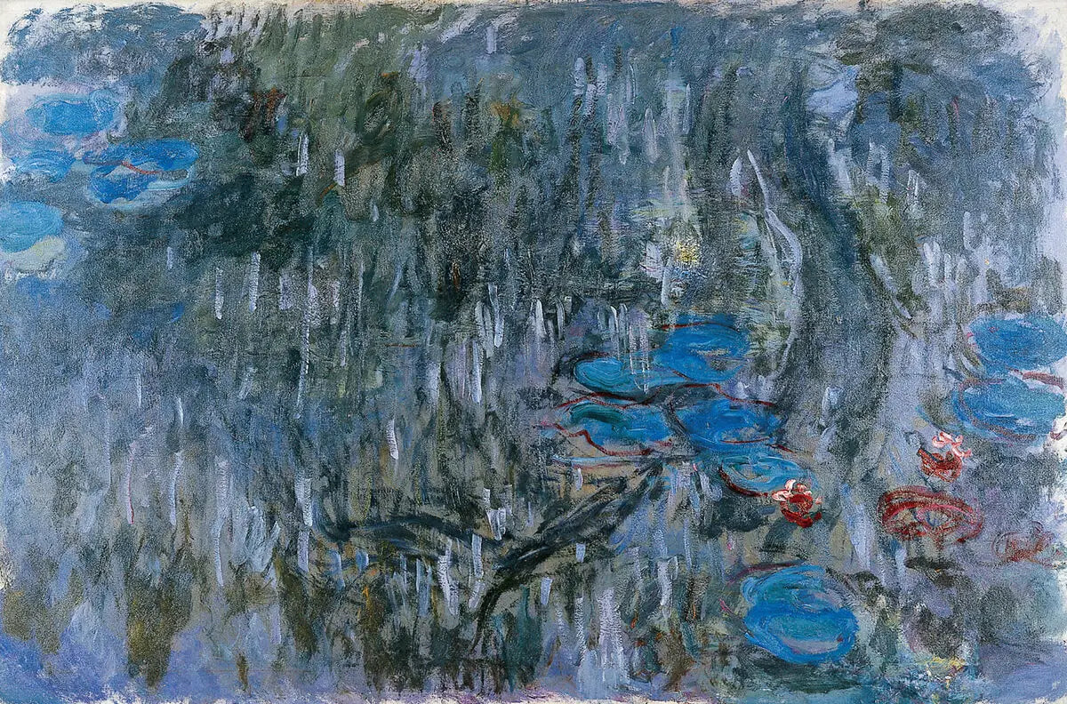 Reproduction du tableau « Nymphéas, reflets de saule - Claude Monet » par Alpha Reproduction en peinture à l’huile