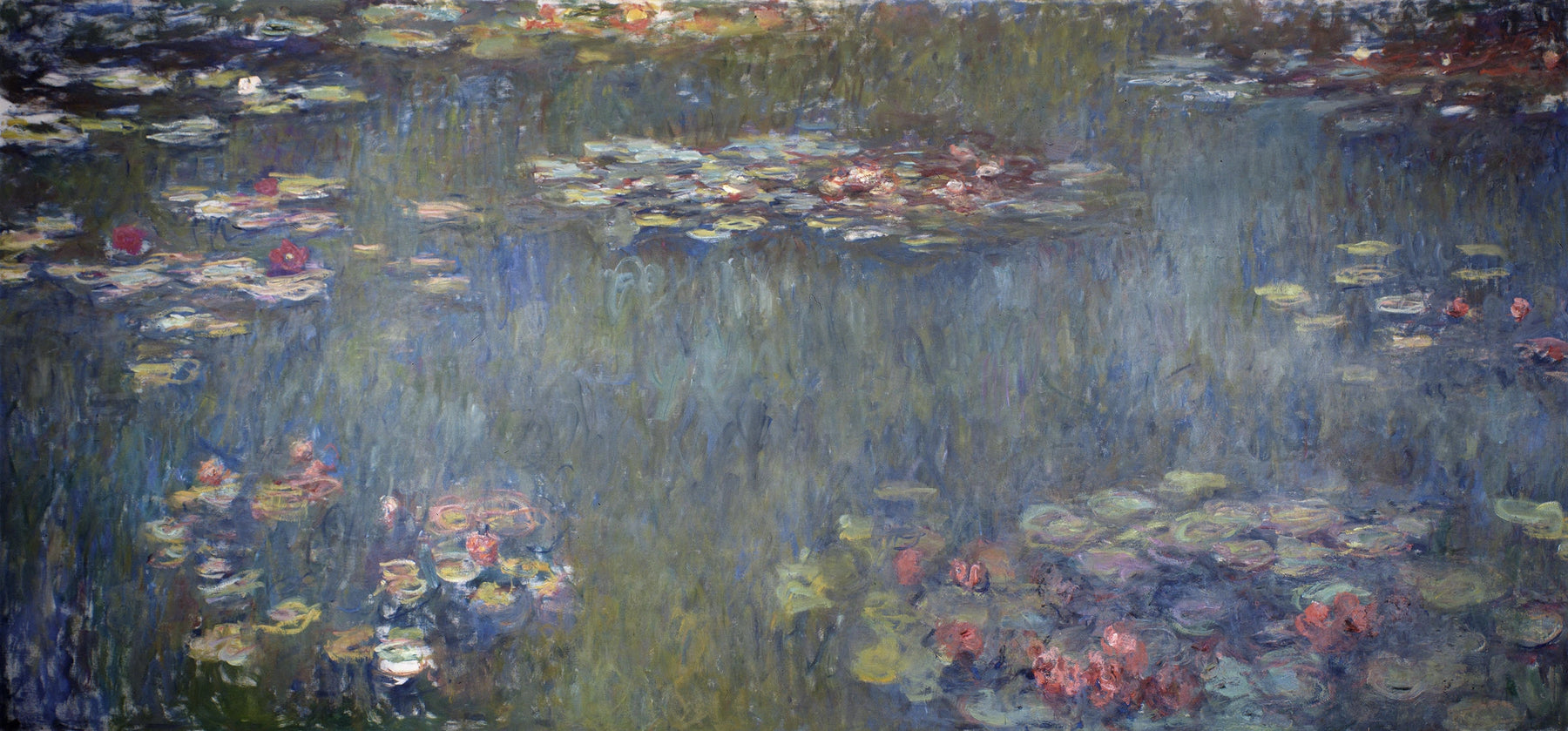 Le Bassin aux nymphéas, reflets verts de Claude Monet – panneau panoramique Bührle 1920–1926