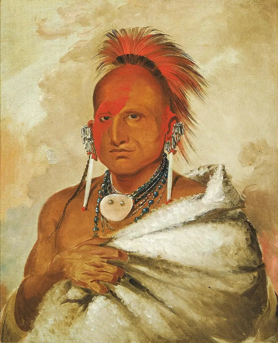 O-rón-gás-see, bear hunter, a famous warrior - George Catlin