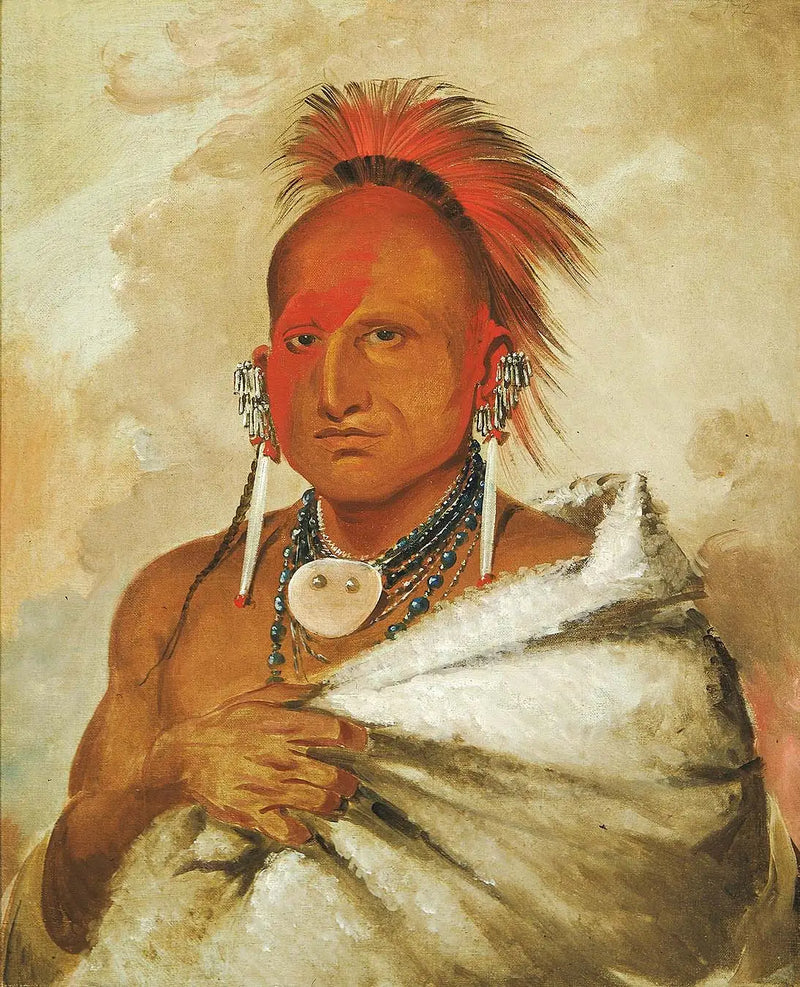 O-rón-gás-see, bear hunter, a famous warrior - George Catlin