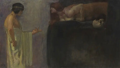 Reproduction du tableau « Œdipe résout l'énigme du Sphinx - Franz von stuck » par Alpha Reproduction en peinture à l’huile