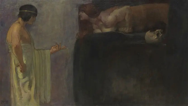 Oedipus Solves the Riddle of the Sphinx - Franz von Stuck