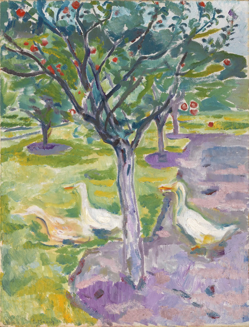 Geese in the Garden - Edvard Munch