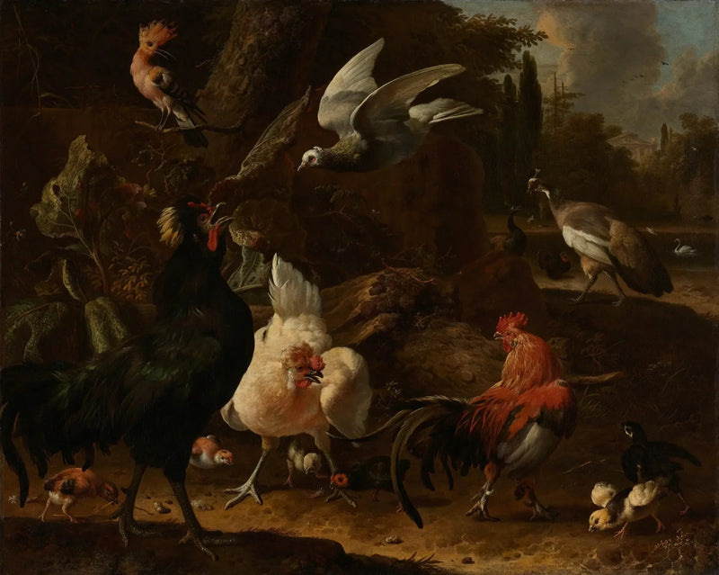 Birds in a Park - Melchior de Hondecoeter