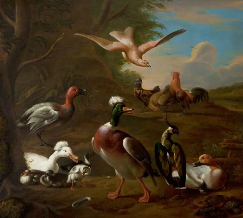 Birds in a Landscape - Melchior de Hondecoeter