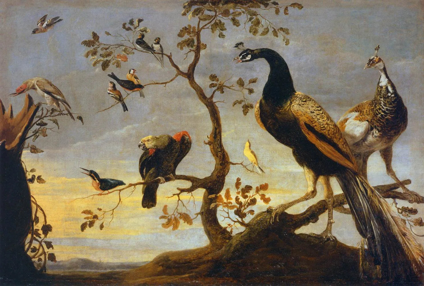 Oiseaux sur des branches - Frans Snyders image 1 reproduction artisanale de tableau
