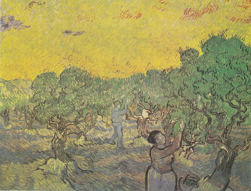 Olive Grove with Harvesting Figures - Vincent van Gogh