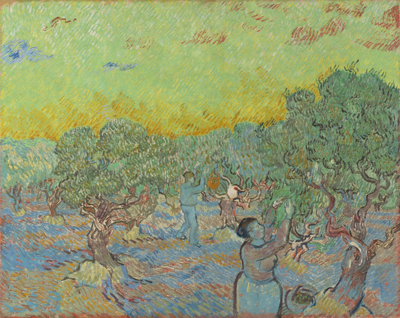 Olive Grove with Harvesting Figures - Vincent van Gogh