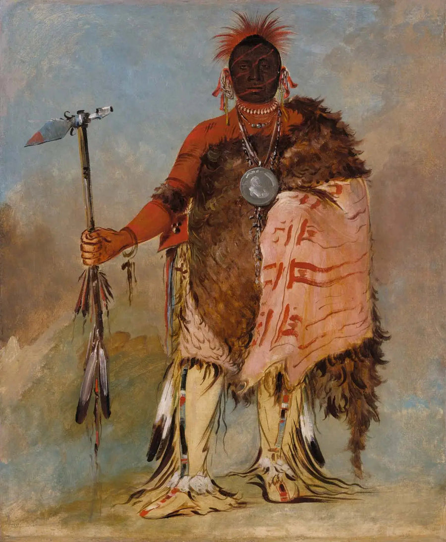 Om-pah-tón-ga, Big Elk, a famous warrior - George Catlin