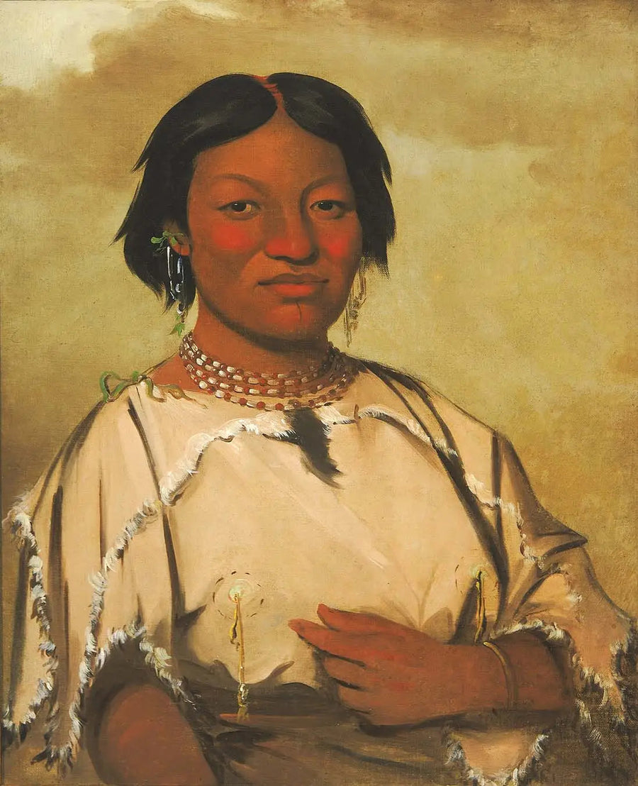 Oó-je-en-á-he-a, The woman who lives in the bear's den - George Catlin