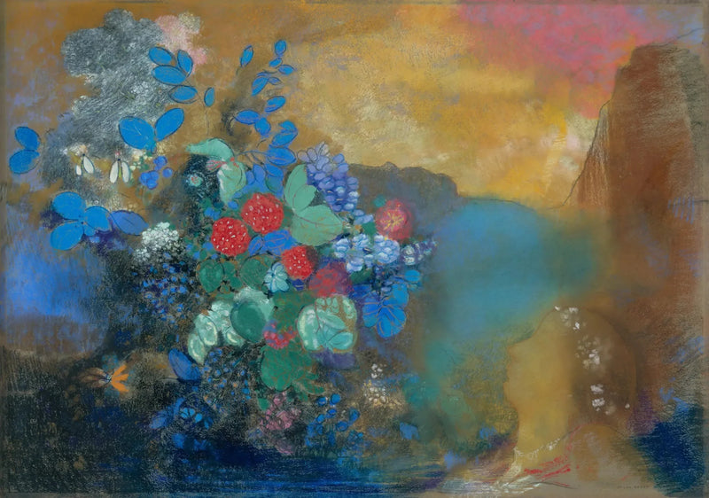 Ophelia among the flowers - Odilon Redon
