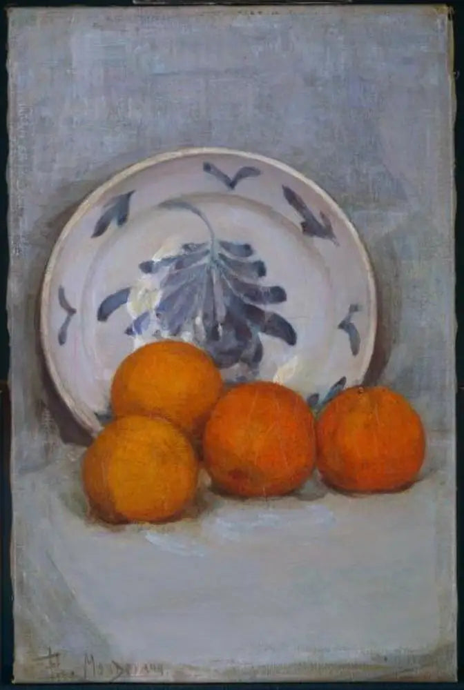 Oranges and Decorated Plate - Piet Mondrian