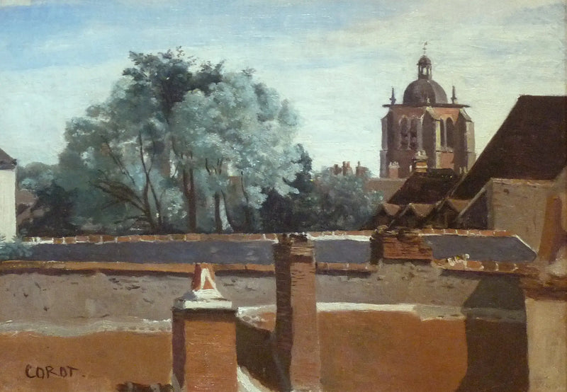 Orléans, view taken from a window looking at the Sainte-Paterne tower - Jean-Baptiste Camille Corot