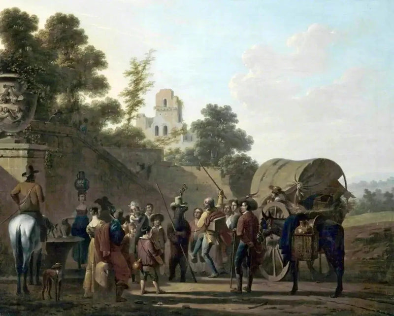 Dancing bears with spectators in the ruins of a castle - Louis-Léopold Boilly