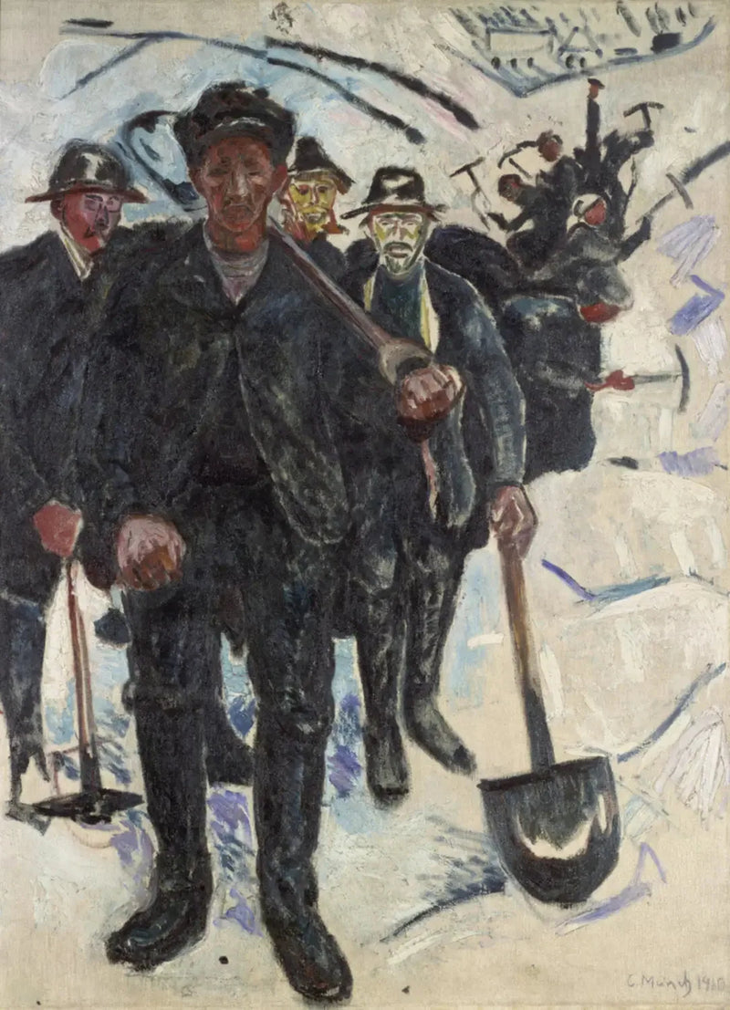 Workers in the Snow - Edvard Munch