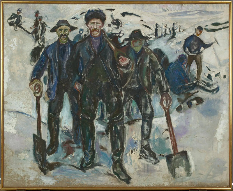 Workers in the Snow - Edvard Munch