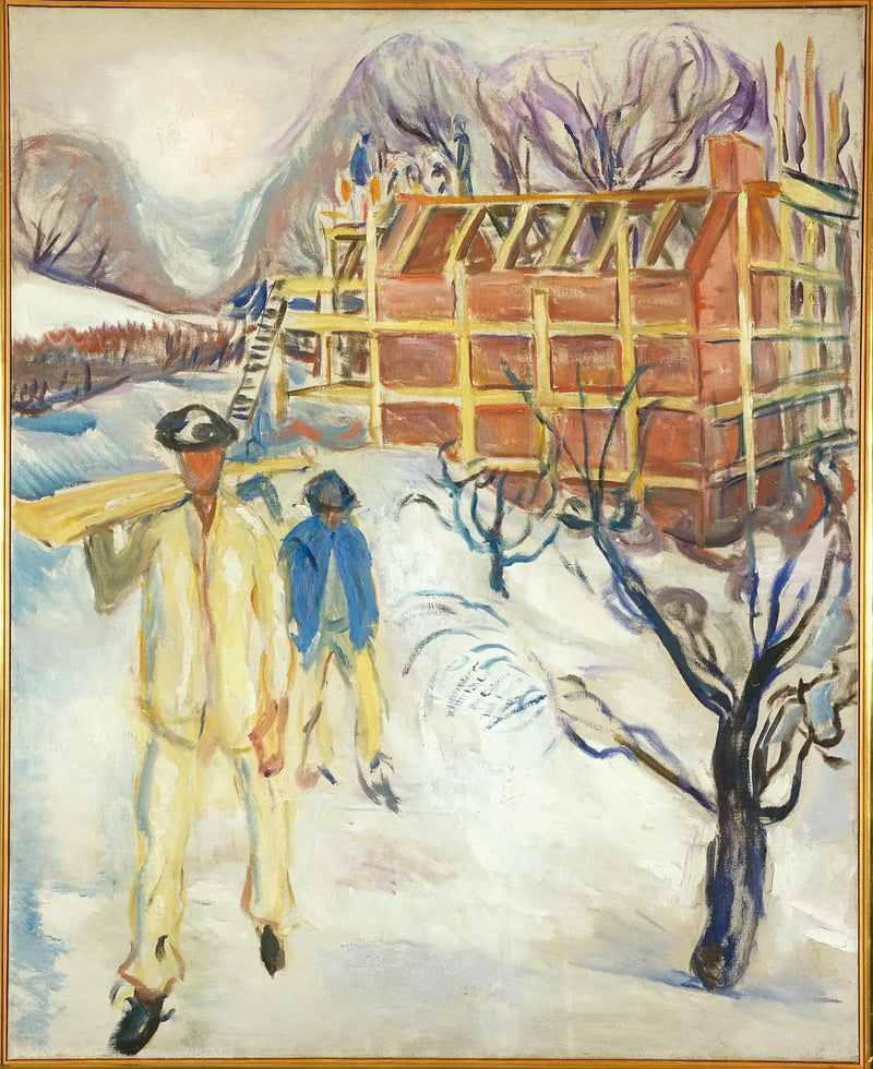 Construction Workers in the Snow - Edvard Munch