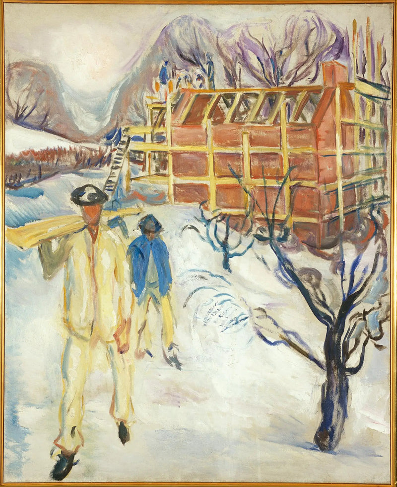 Construction Workers in the Snow - Edvard Munch