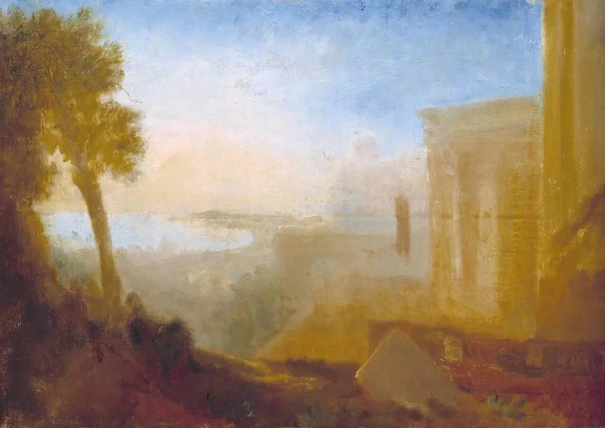Overlooking the Coast, with Classical Building - J. M. W. Turner image 1 reproduction de peinture à l’huile