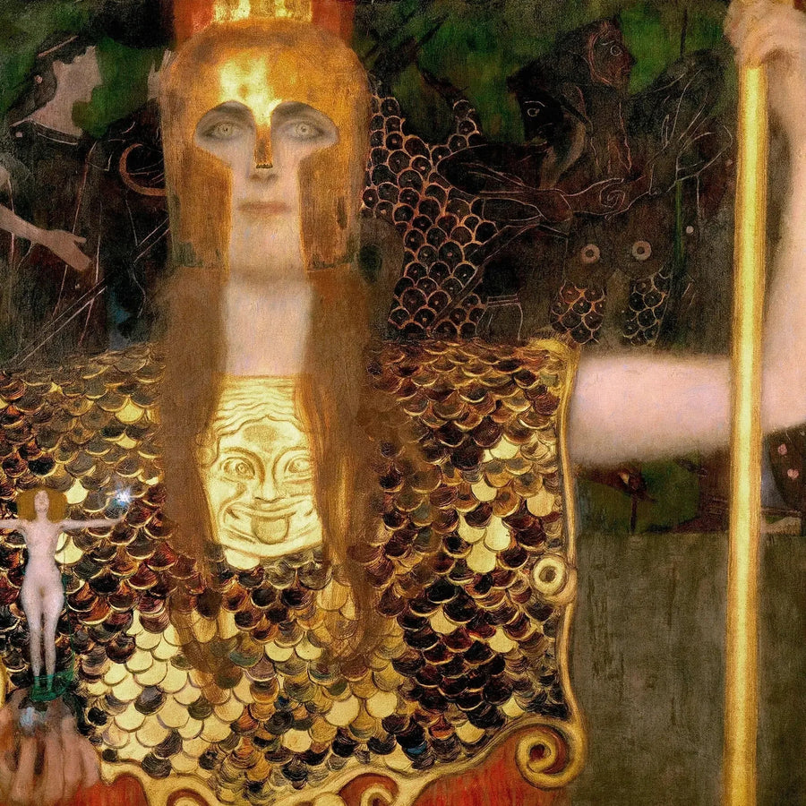 Pallas Athéna - Gustav Klimt image 1 copie peinte à la main à l’huile