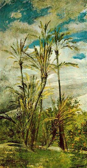 Palmiers et orangers. Murale painting by Falconiera - Giovanni Boldini