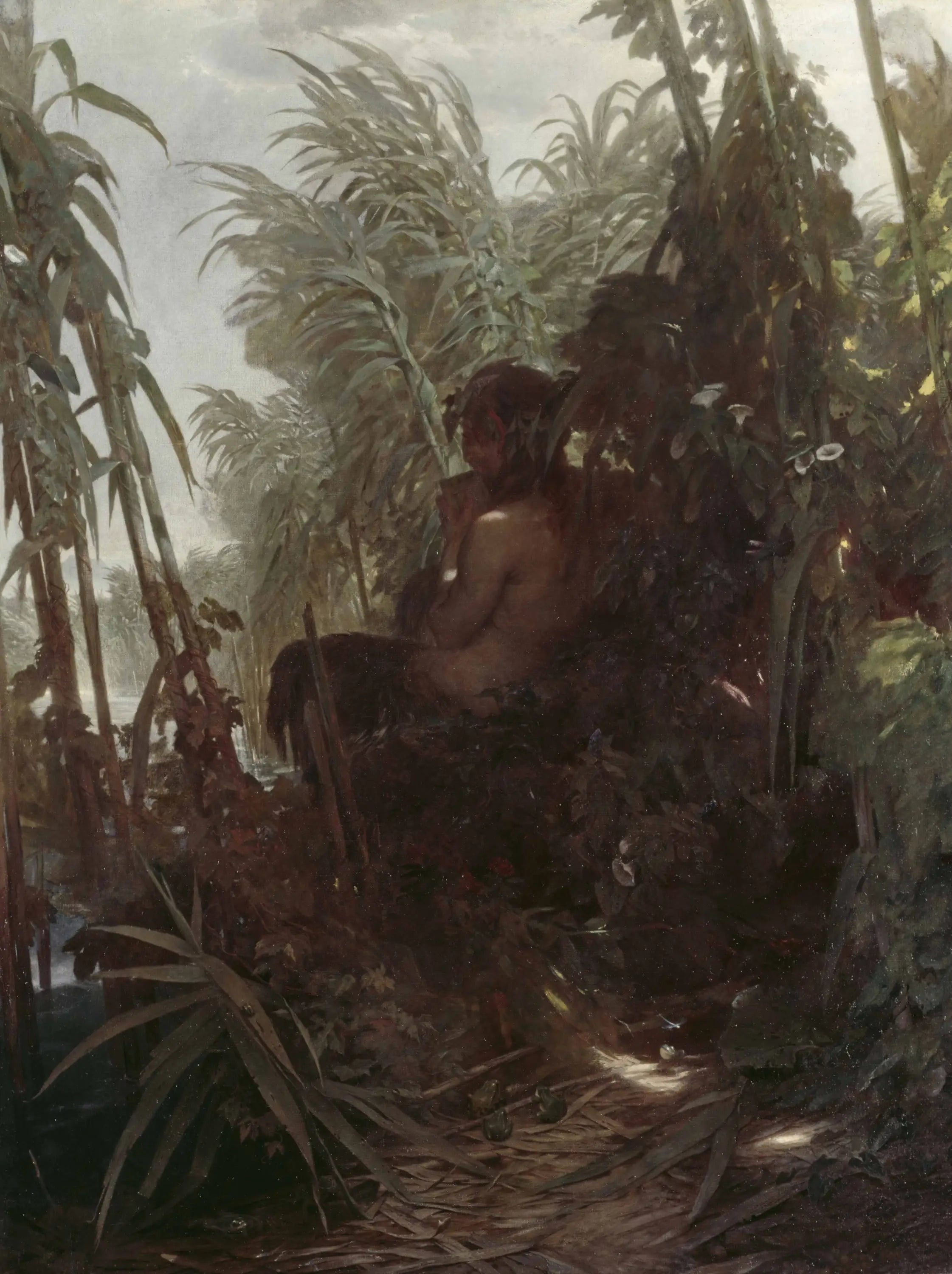 Pan dans le roseau - Arnold Böcklin image 1 copie de tableau peinte à la main