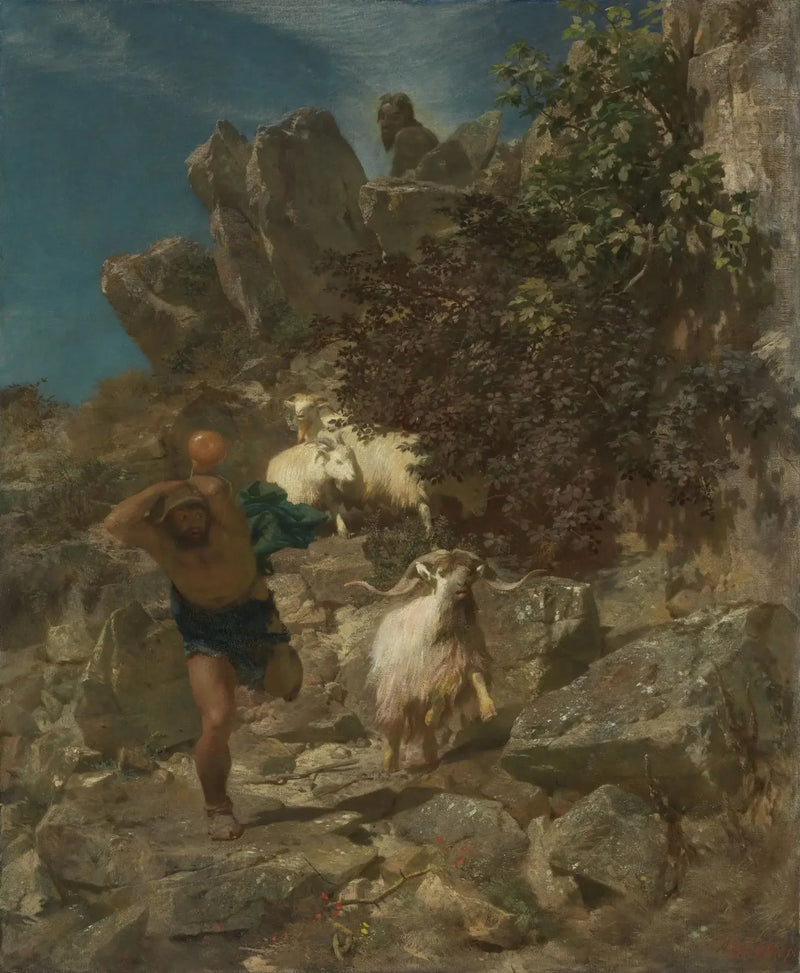Pan terrifies a shepherd - Arnold Böcklin