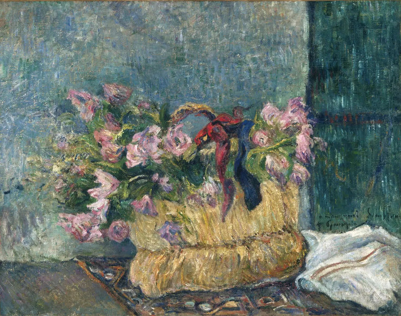 Basket of Flowers, or Flowers in a Basket - Paul Gauguin