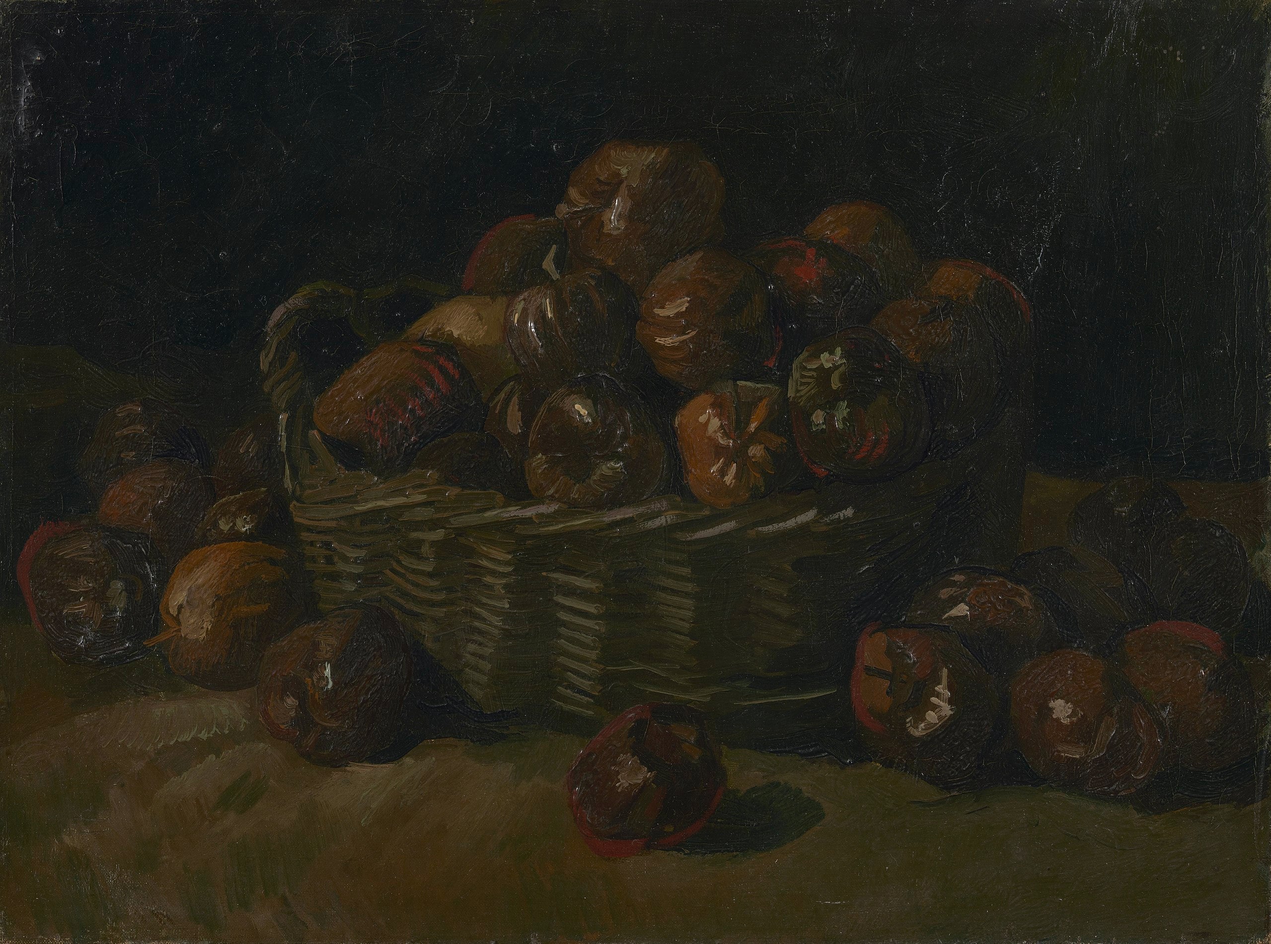 Reproduction du tableau « Panier de pommes - Vincent van Gogh » par Alpha Reproduction en peinture à l’huile