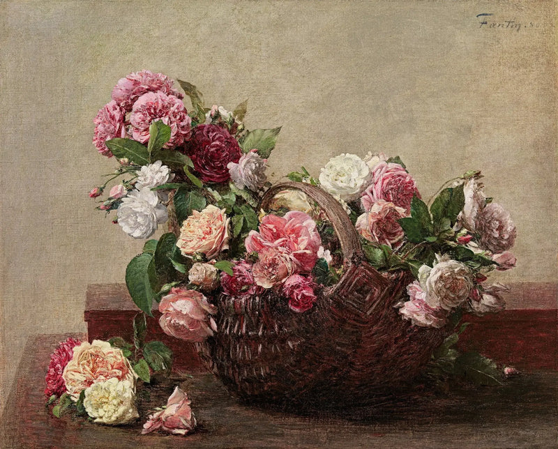 Rose Basket - Henri Fantin-Latour