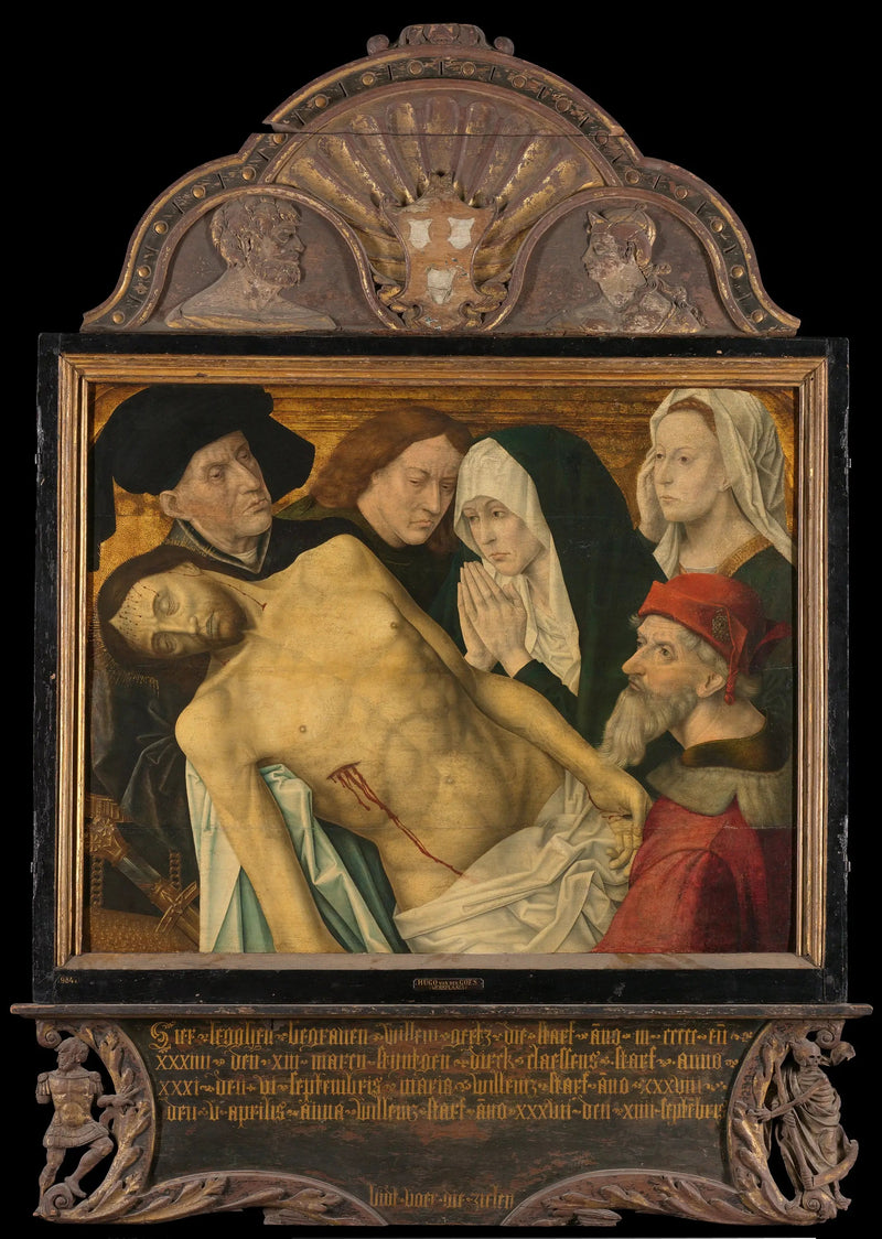 Central panel of a commemorative triptych, formerly called Gertz commemorative triptych, with the Lamentation - Hugo van der Goes