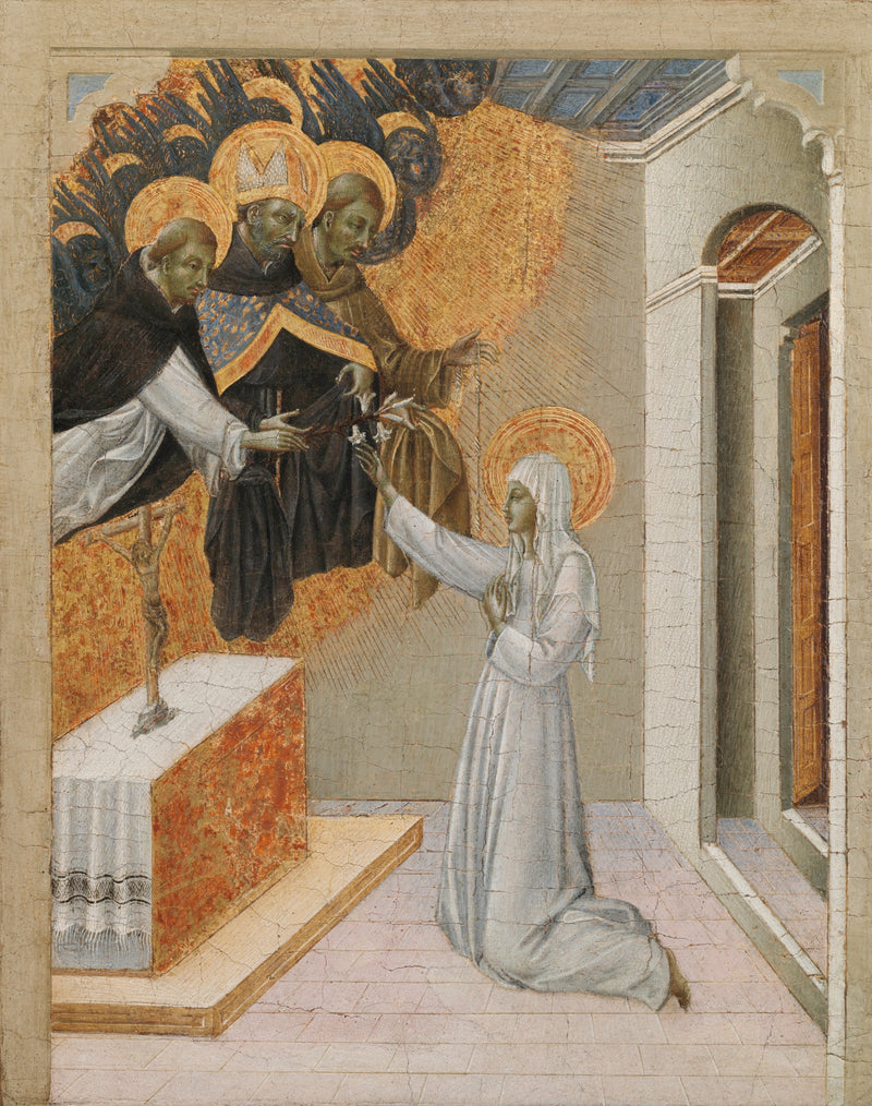 Predella Panel of an Altarpiece: Saint Catherine of Siena wearing the Dominican habit - Giovanni di Paolo
