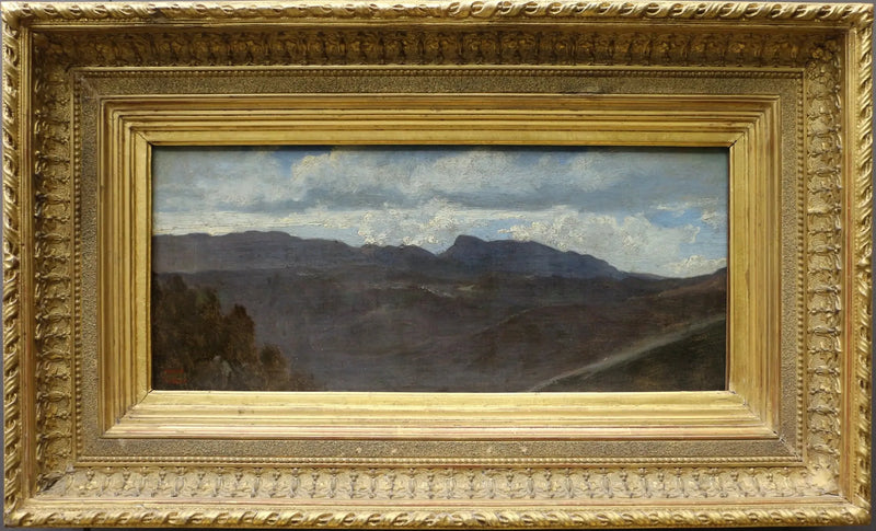 Roman Countryside Panorama. The Prenestini Mountains seen from Olevano - Jean-Baptiste Camille Corot