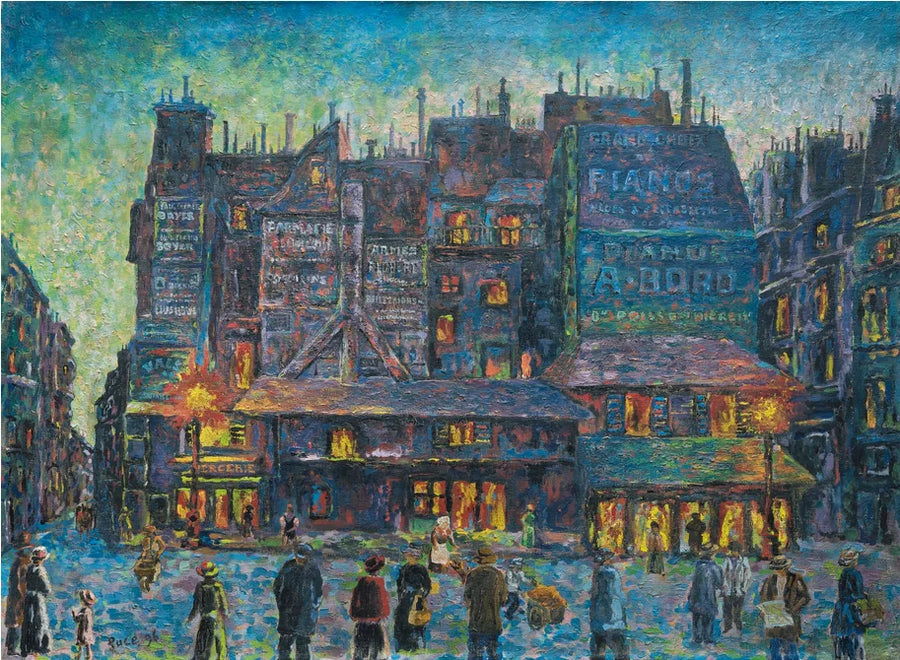 Paris, lively street in the evening - Maximilien Luce