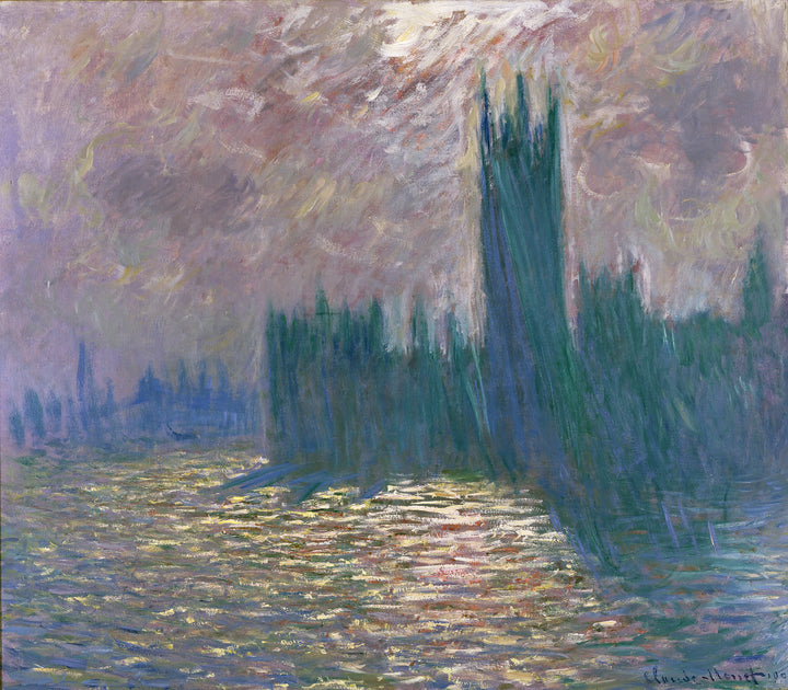 London, Parliament, reflections on the Thames W1606 - Claude Monet
