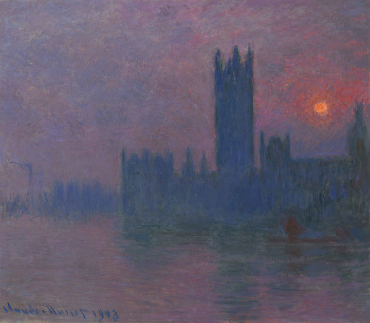 Parliament, setting sun W1604 - Claude Monet