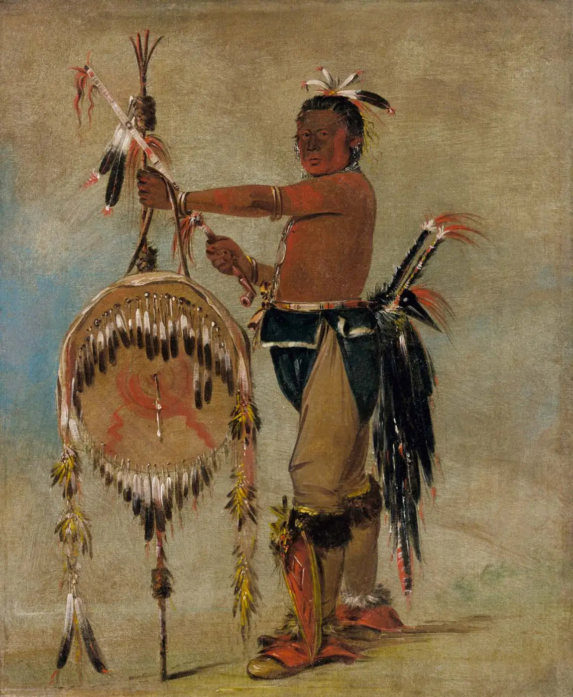 Pash-ee-pa-hó Petit Chef Poignardant un Vénérable Chef Sauk - George Catlin - Alpha Reproduction