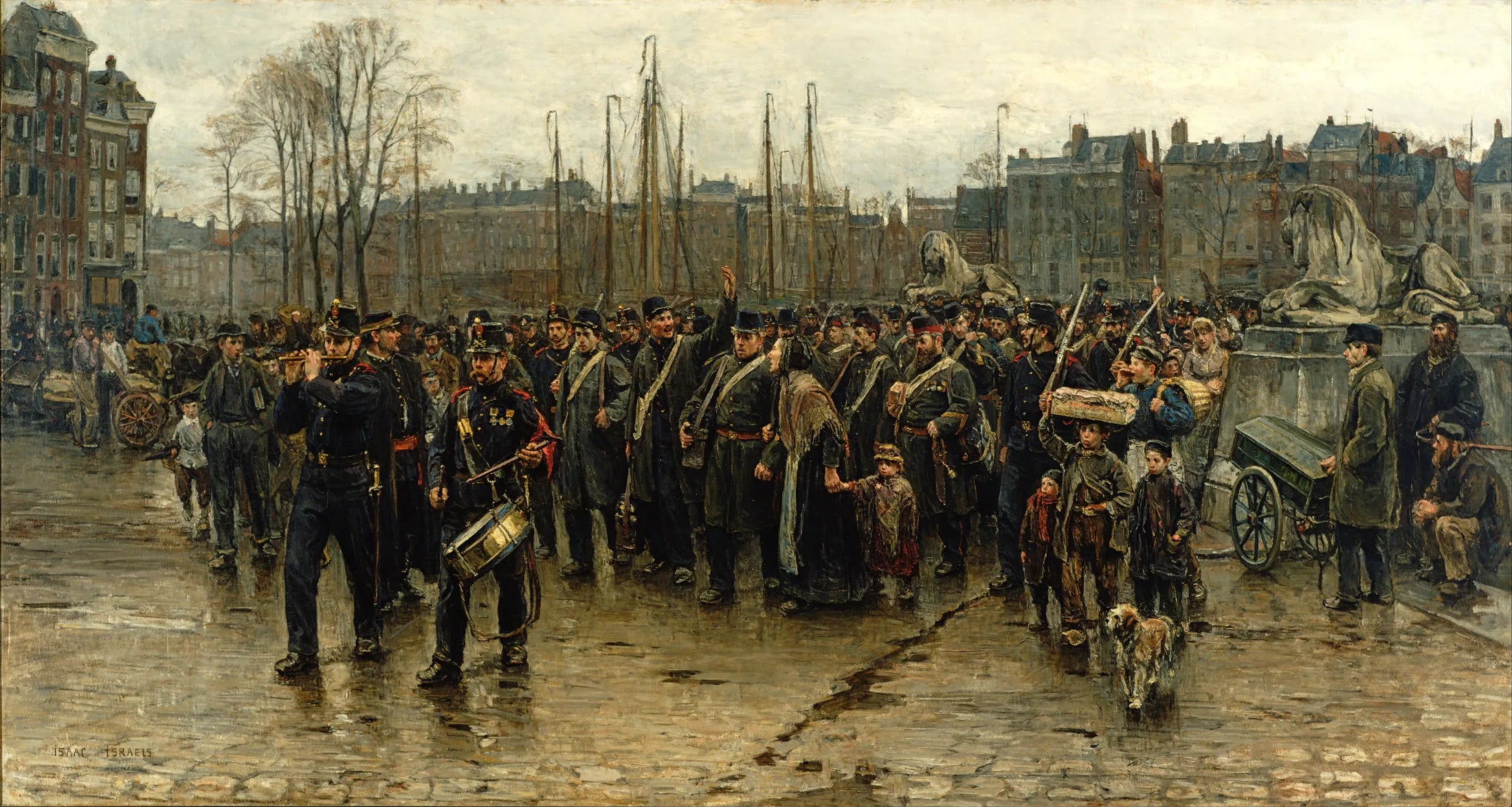 Passage des troupes coloniales - Isaac Israëls image 1 copie peinte à la main à l’huile