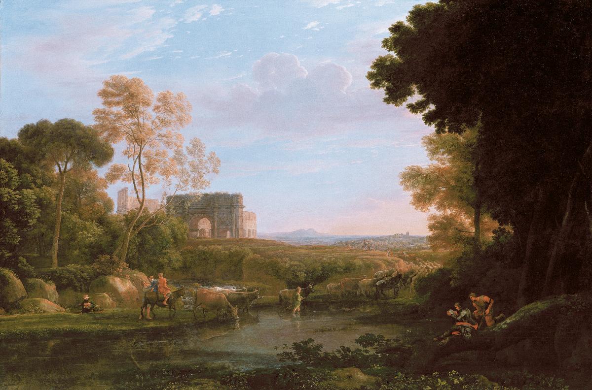 Pastoral with the Arch of Constantine - Claude Lorrain