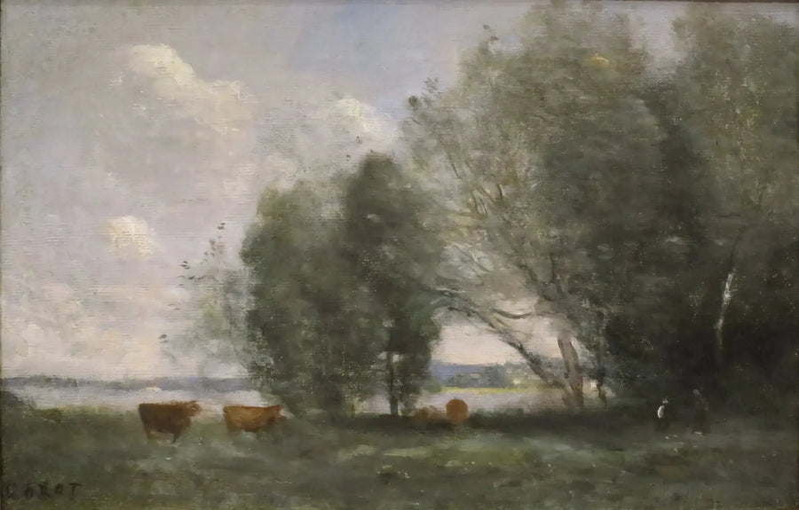 Pasture by the Water's Edge - Jean-Baptiste Camille Corot