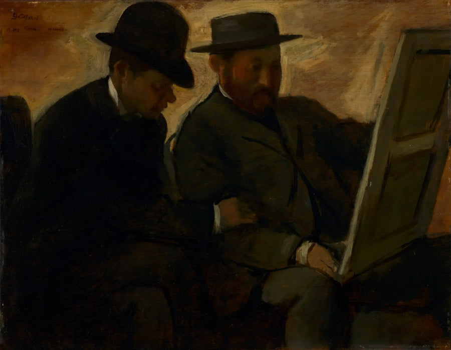 Paul Lafond and Alphonse Cherfils Examining a Painting - Edgar Degas