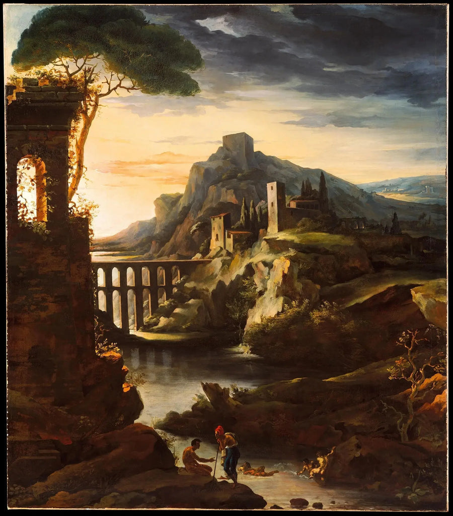 Landscape with the Aqueduct called The Evening - Théodore Géricault