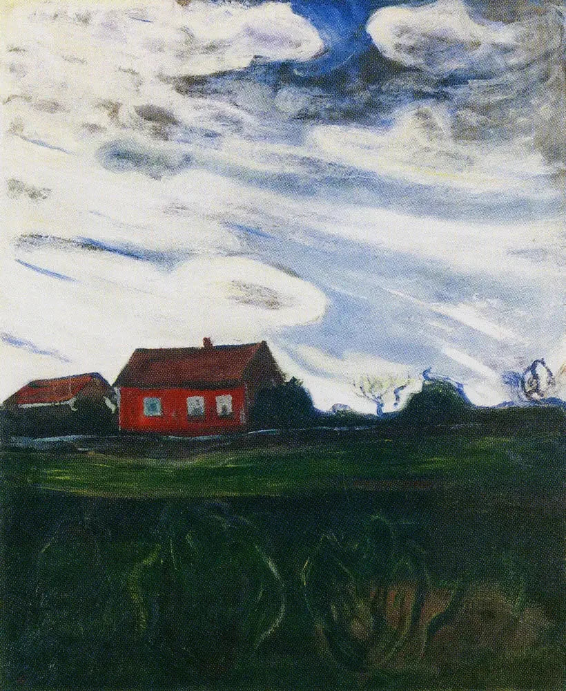 Landscape at the Red House - Edvard Munch