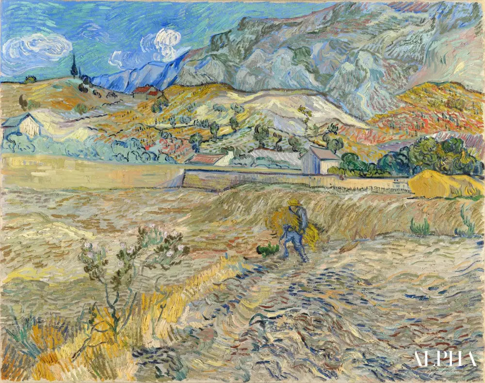 Paysage à Saint-Rémy - Van Gogh - Reproductions de tableaux et peintures haut de gamme