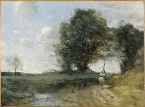 Landscape with Rider - Jean-Baptiste Camille Corot