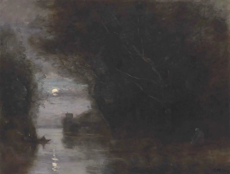 Moonlit Landscape - Jean-Baptiste Camille Corot