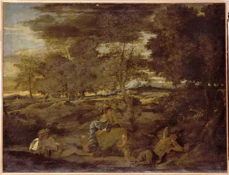 Landscape with the Sleeping Satyr - Nicolas Poussin
