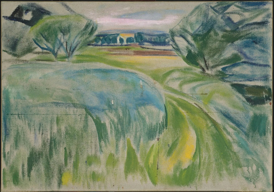 Landscape with Green Fields - Edvard Munch