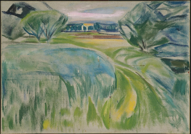 Landscape with Green Fields - Edvard Munch