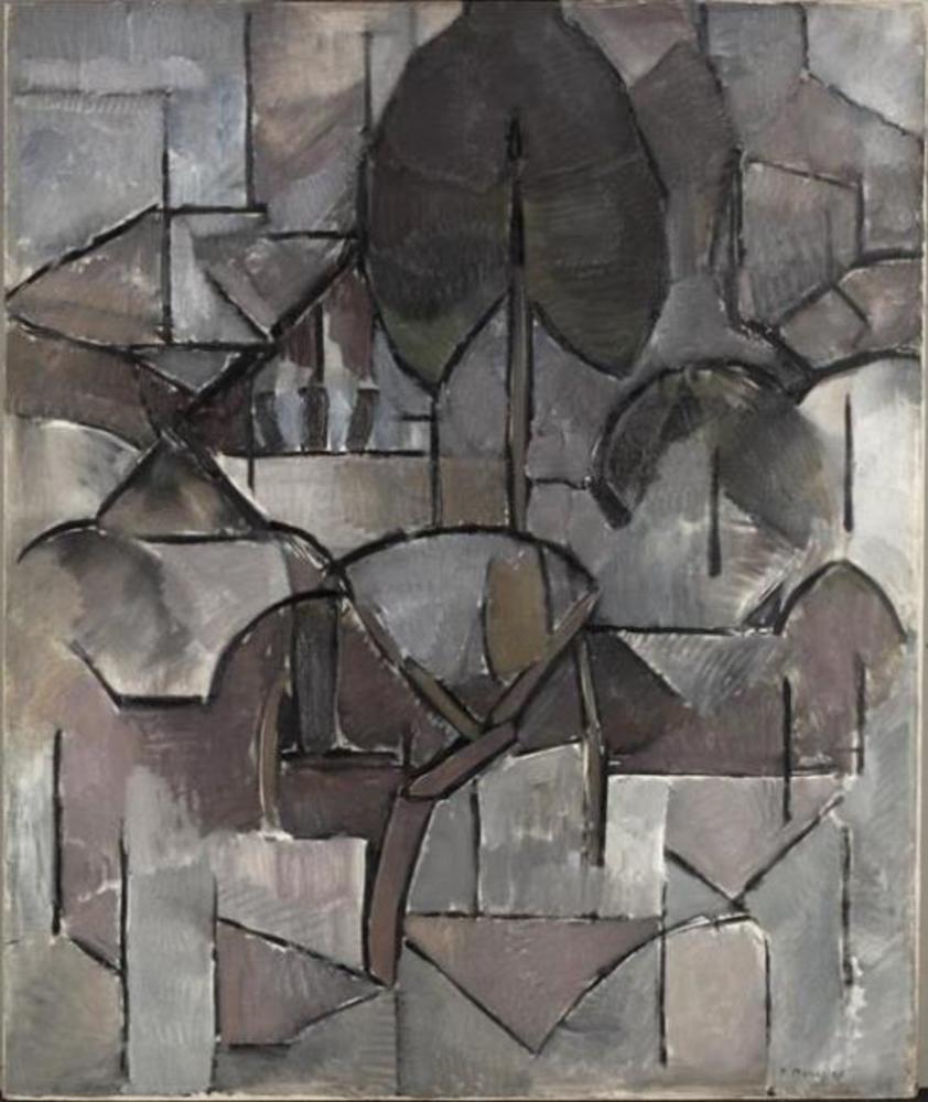 Reproduction du tableau « Paysage avec arbres - Piet Mondrian » par Alpha Reproduction en peinture à l’huile